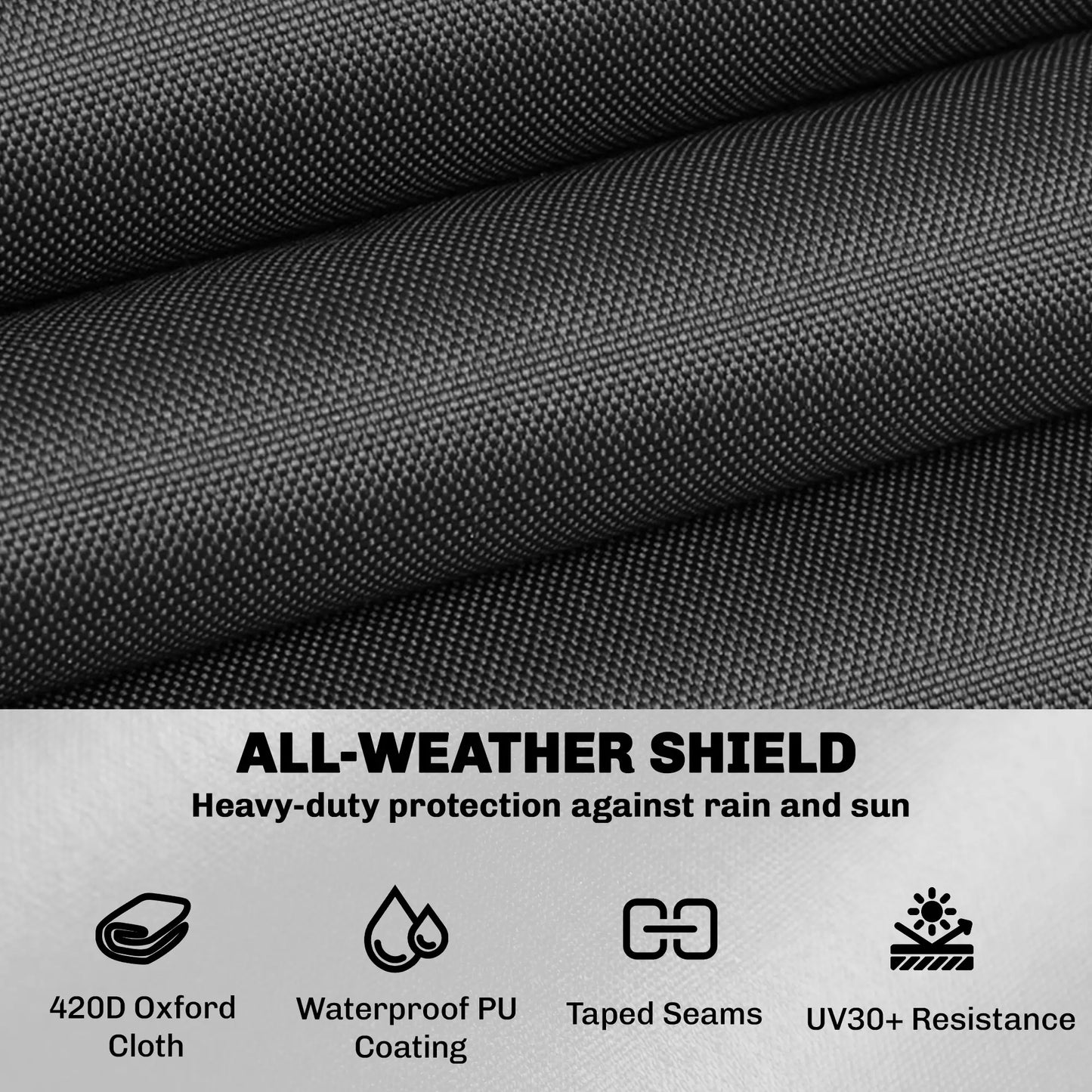 Waterproof Heavy Duty Patio Furniture Cover, 55.1" x 55.1" x 28.1", Black Patio Furniture Covers at Gallery Canada