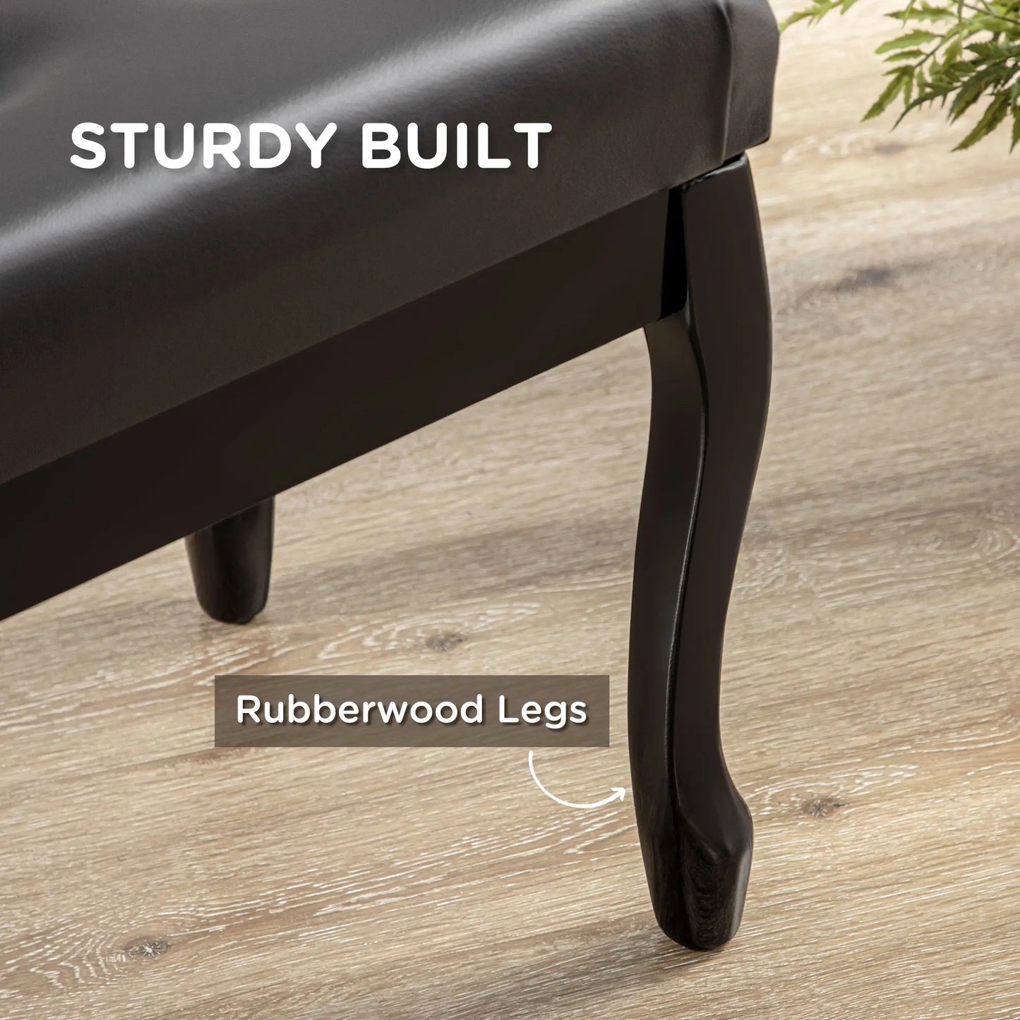 Adjustable Piano Bench, PU Leather, Button Tufted, Black Piano Benches at Gallery Canada