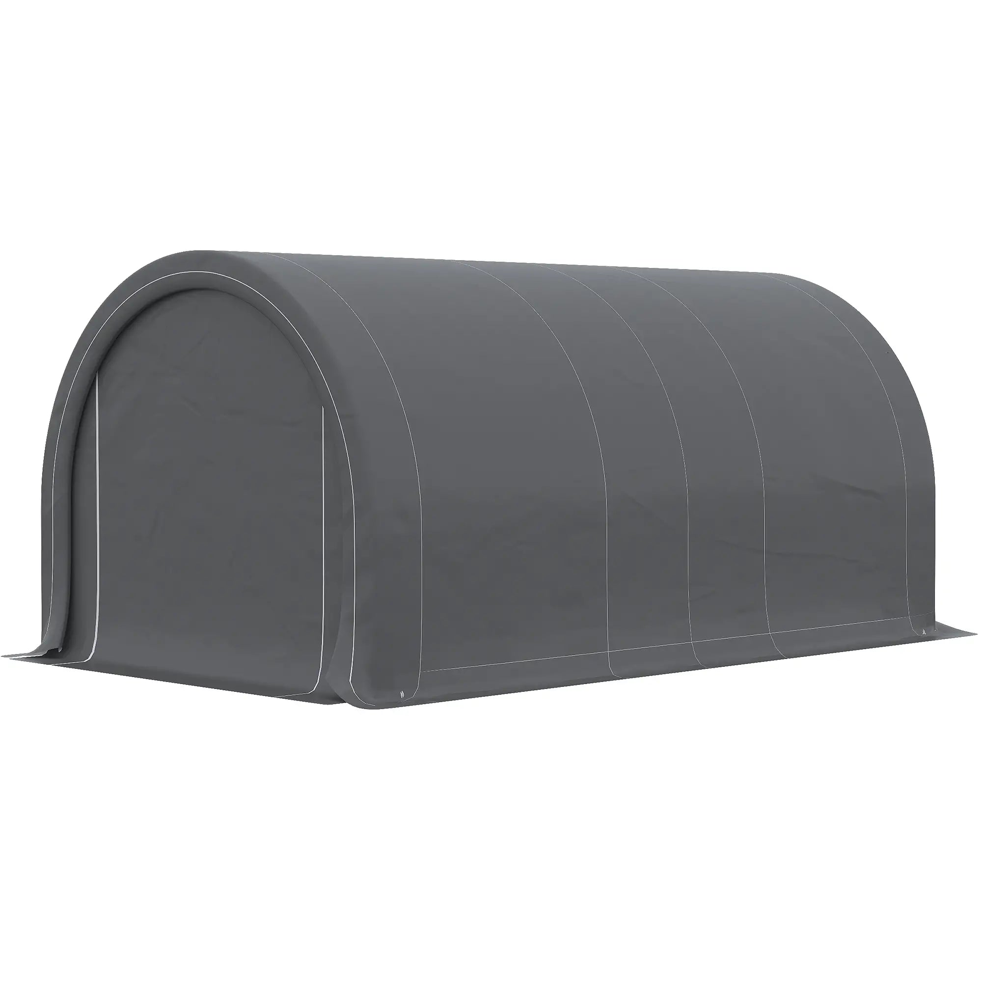 10' x 16' Heavy Duty Carport Tent, Zippered Door, PE Cover, Grey Car Shelters at Gallery Canada