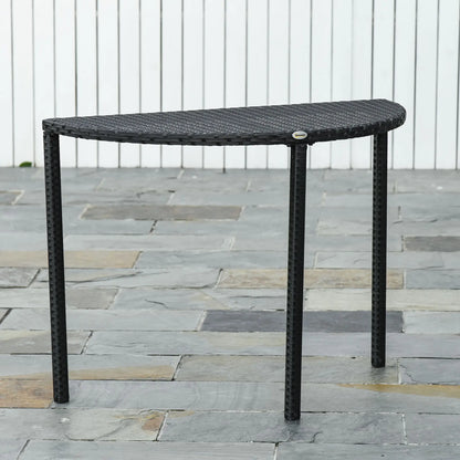Half Round Side Table, PE Rattan Coffee Table, Black Patio Side Tables at Gallery Canada
