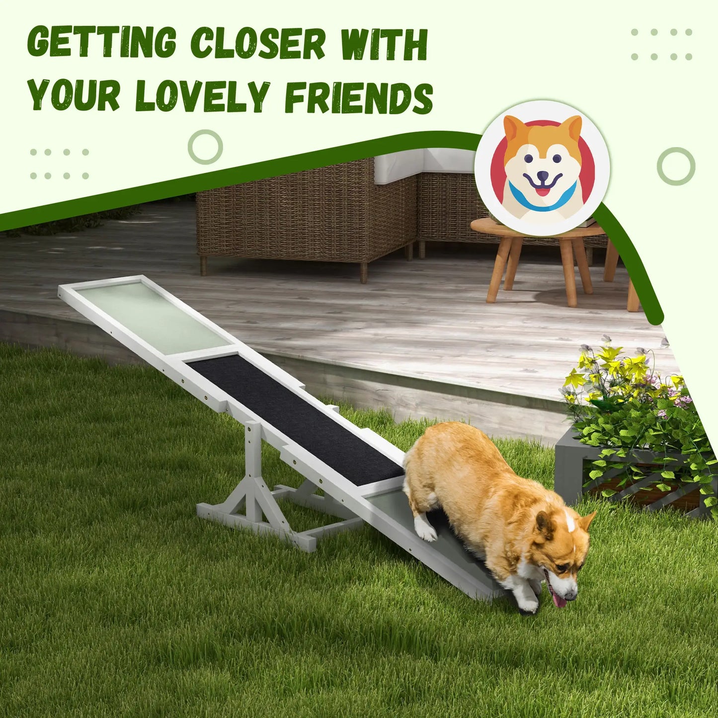 Wood Pet Seesaw, Dog Agility Training Equipment, Weather Resistant, White Dog Agility Training Equipment at Gallery Canada