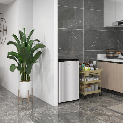 Compact Refrigerator, Mini Fridge with Freezer, Adjustable Shelf, Silver Small Kitchen Appliances at Gallery Canada