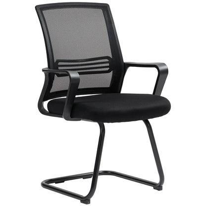 Ergonomic Desk Chair No Wheels, Padded Mesh Office Chair, Black Task Chairs Black at Gallery Canada