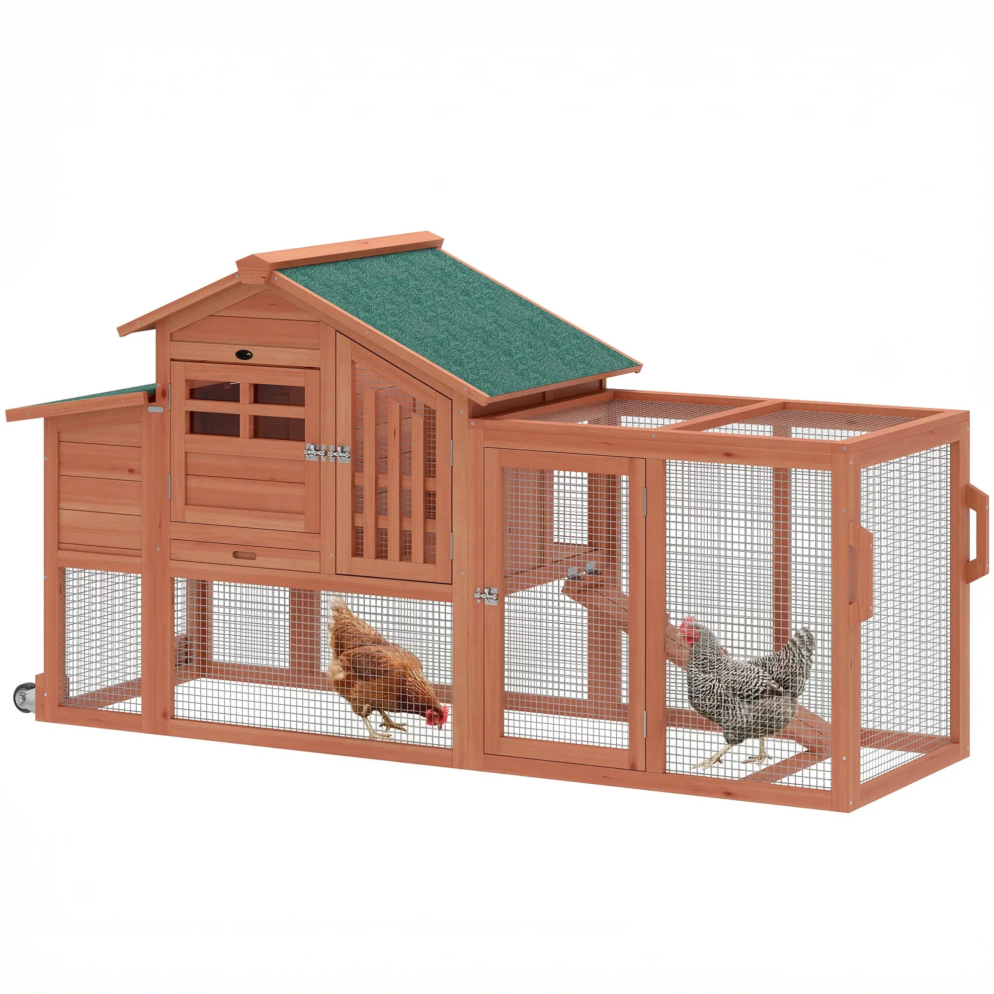 Mobile Wooden Chicken Coop With Run, Nesting Box, Pull-Out Tray, Orange Chicken Coops at Gallery Canada