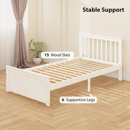 Pine Twin Bed Frame, Wood Storage Drawers, White Bed Frames at Gallery Canada
