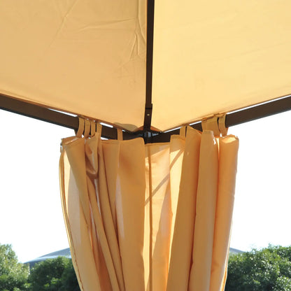 10x10ft Gazebo Canopy, Garden Shelter, Sun Shade with Curtains, Beige Gazebos at Gallery Canada