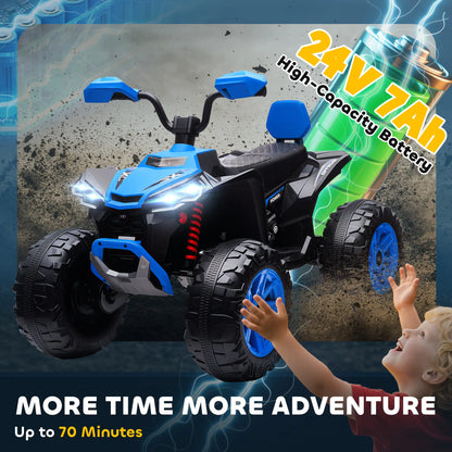 2-Seater All-Terrain 4 Wheeler, 24V Kids ATV Ride-On, Electric Quad Car, Blue Electric Toy Cars at Gallery Canada