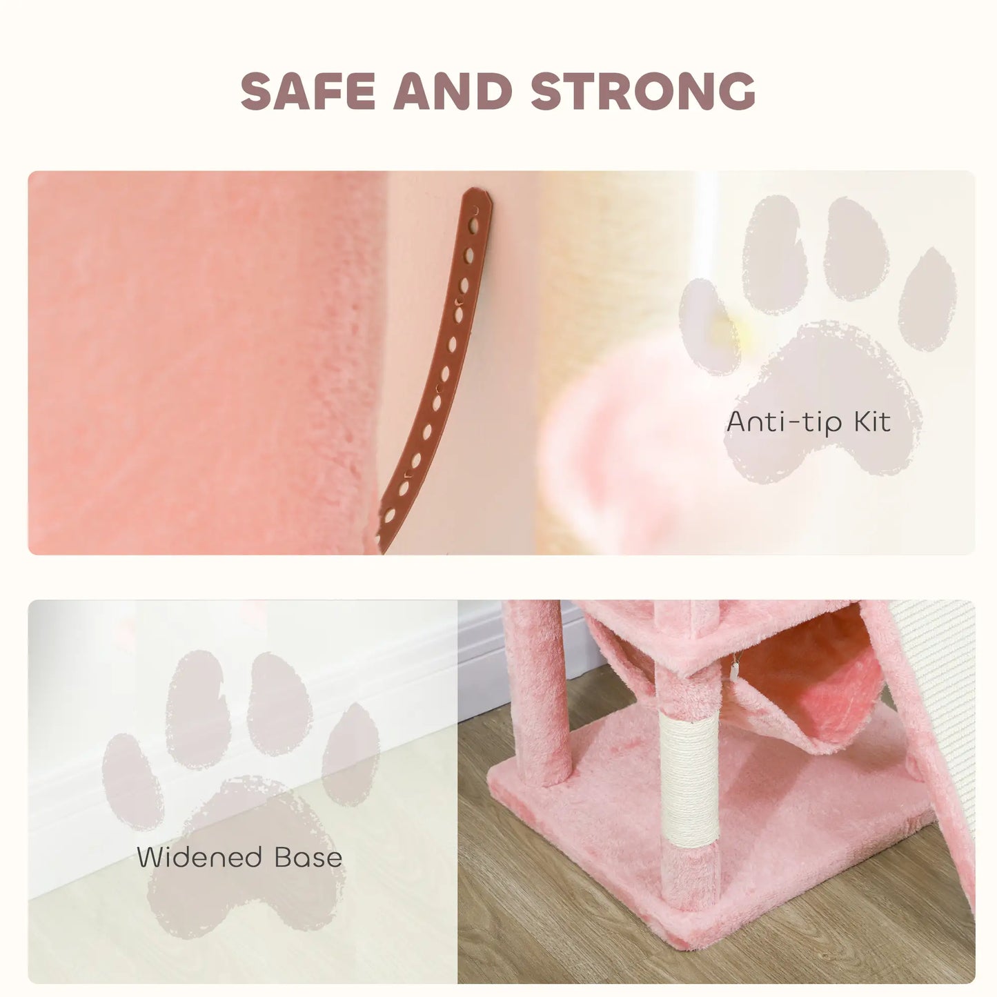 Cat Tree, 70 Inch Multi-Level Tower with Condos, Perches, Hammock, Pink Cat Towers at Gallery Canada