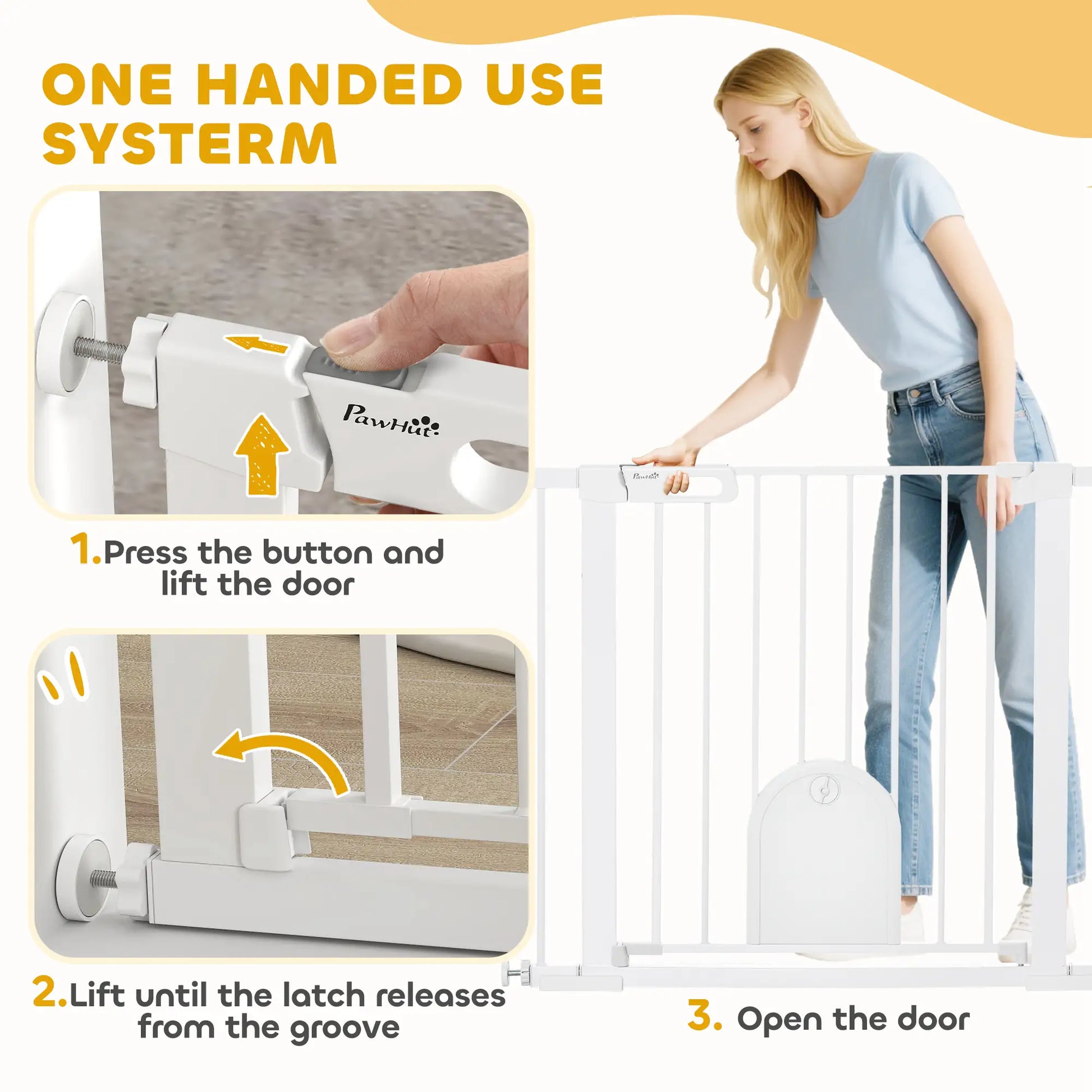 30"-41" Extra Wide Pet Gate, Small Door, 30"H, White Houses, Kennels & Pens at Gallery Canada