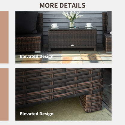 Rattan Wicker Coffee Table, Glass Top, Outdoor Garden Patio Furniture, Brown Coffee Tables at Gallery Canada