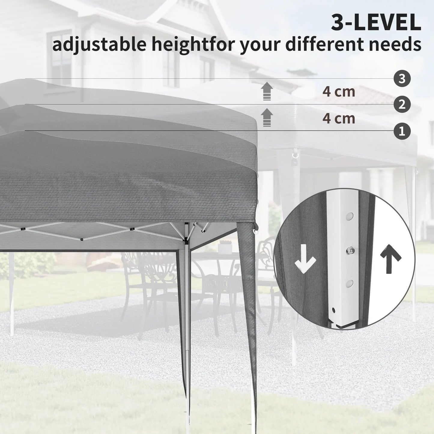 10 x 10ft Folding Pop Up Tent, Outdoor Gazebo Canopy, Grey Pop Up Canopies at Gallery Canada