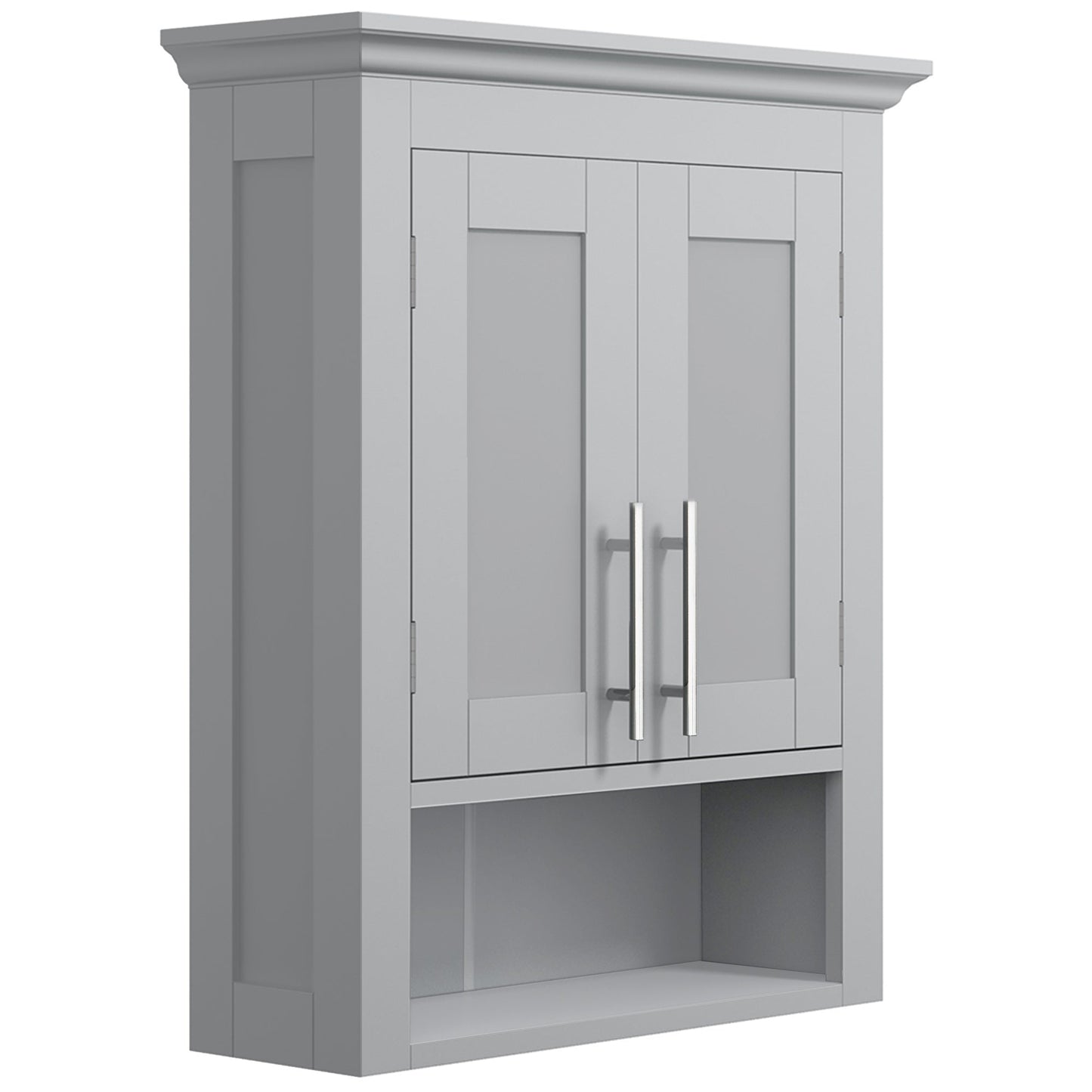 Bathroom Wall Cabinet, Medicine Cabinet, Over Toilet Storage Cabinet with Shelf for Living Room and Entryway, Grey at Gallery Canada