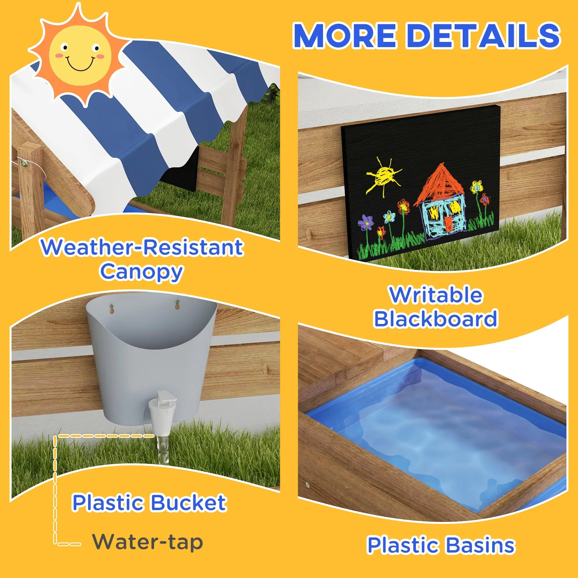 Wooden Sandbox with Cover, 3-7 Years, Backyard, Brown Sandboxes & Accessories at Gallery Canada