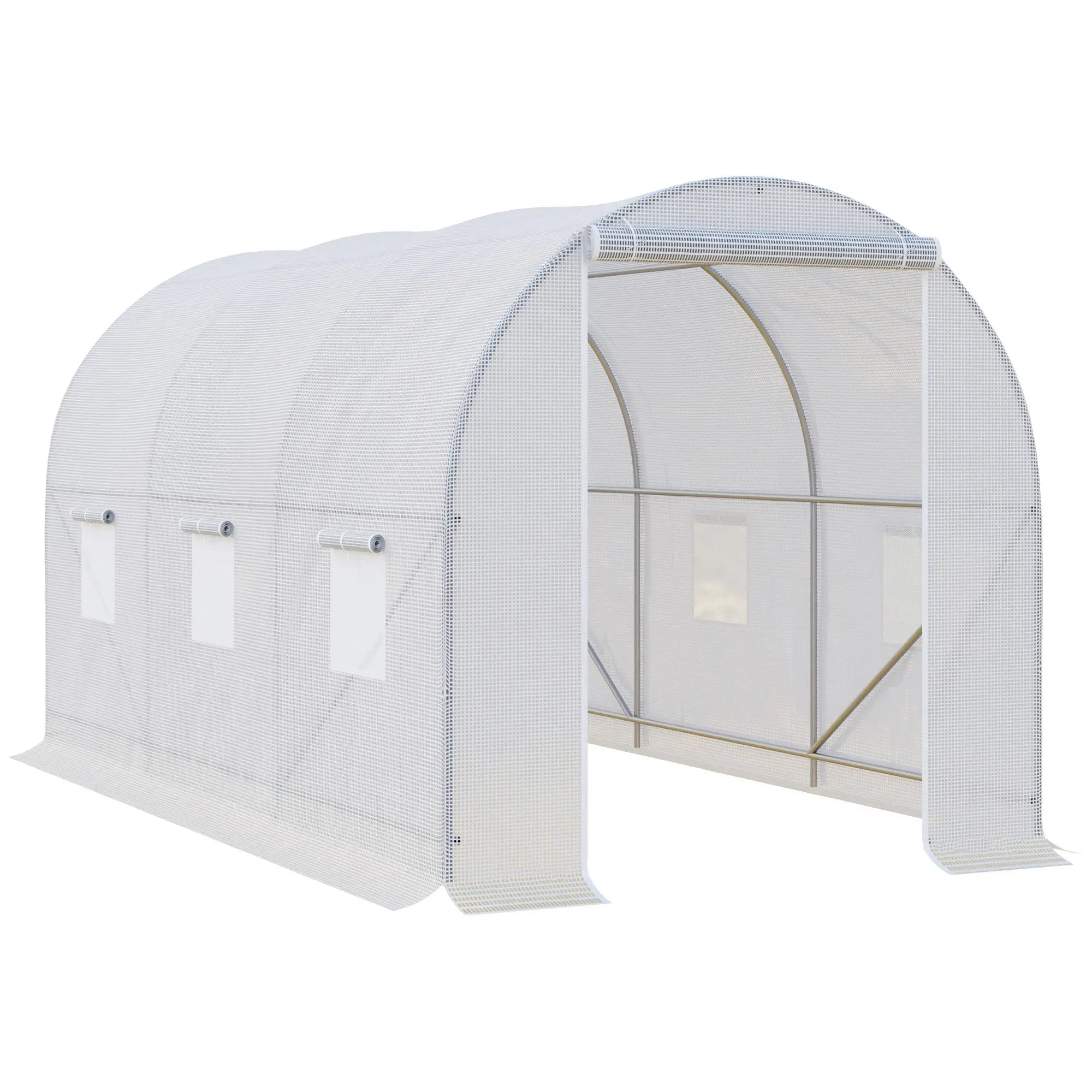 11.5x6.6x6.6ft Walk-In Greenhouse, Portable Garden Plant House, White Walk In Greenhouses White at Gallery Canada