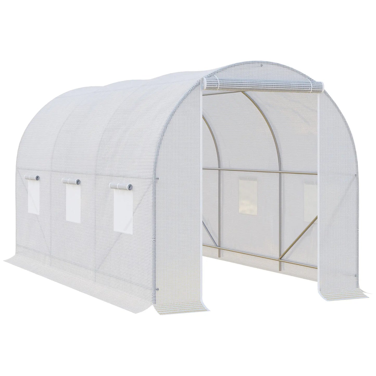 11.5x6.6x6.6ft Walk-In Greenhouse, Portable Garden Plant House, White Walk In Greenhouses White at Gallery Canada