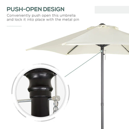 6.6FT Patio Umbrella, 6 Ribs, Cream White Sun Umbrellas at Gallery Canada