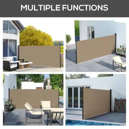 13' x 5' Retractable Side Awning, Outdoor Privacy Screen, Khaki Retractable Side Awning at Gallery Canada