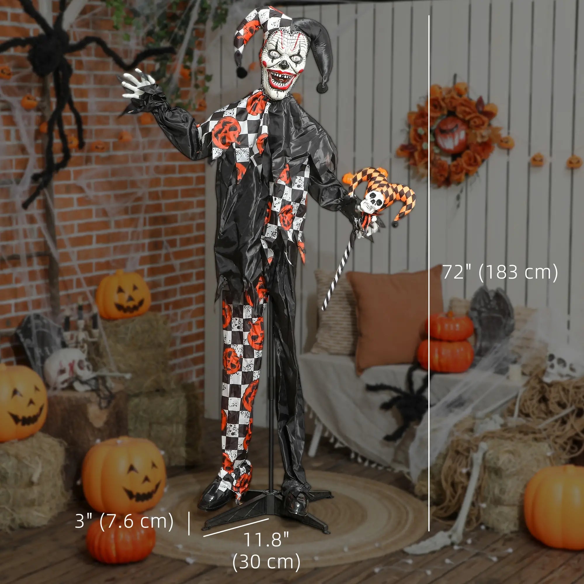 Life Size Animated Clown, Red Light Up Eyes, Sound Activated Decorations, Red Halloween Decorations at Gallery Canada