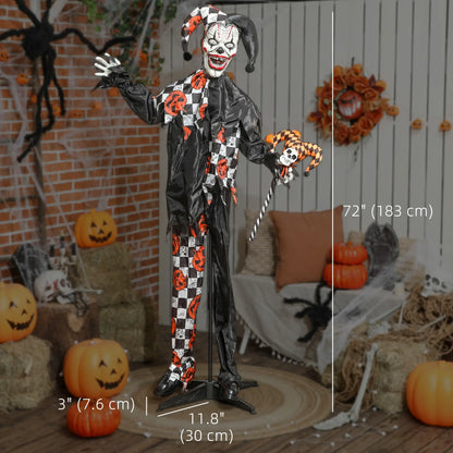 Life Size Animated Clown, Red Light Up Eyes, Sound Activated Decorations, Red Halloween Decorations at Gallery Canada