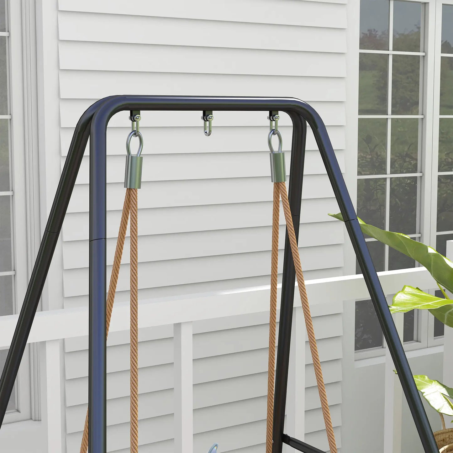 Heavy Duty Metal Hammock Chair Stand, 48.8" x 56.3" x 70.9", Black Hammock Stands at Gallery Canada