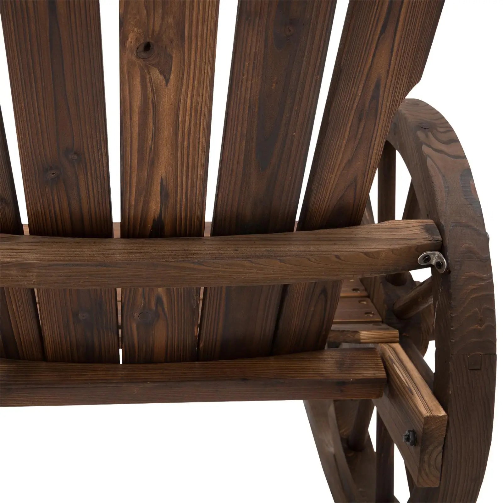 Wooden Rocking Chair, Outdoor Rocker with Slatted Design, Wheel Armrests, Carbonized Outdoor Rocking Chairs at Gallery Canada