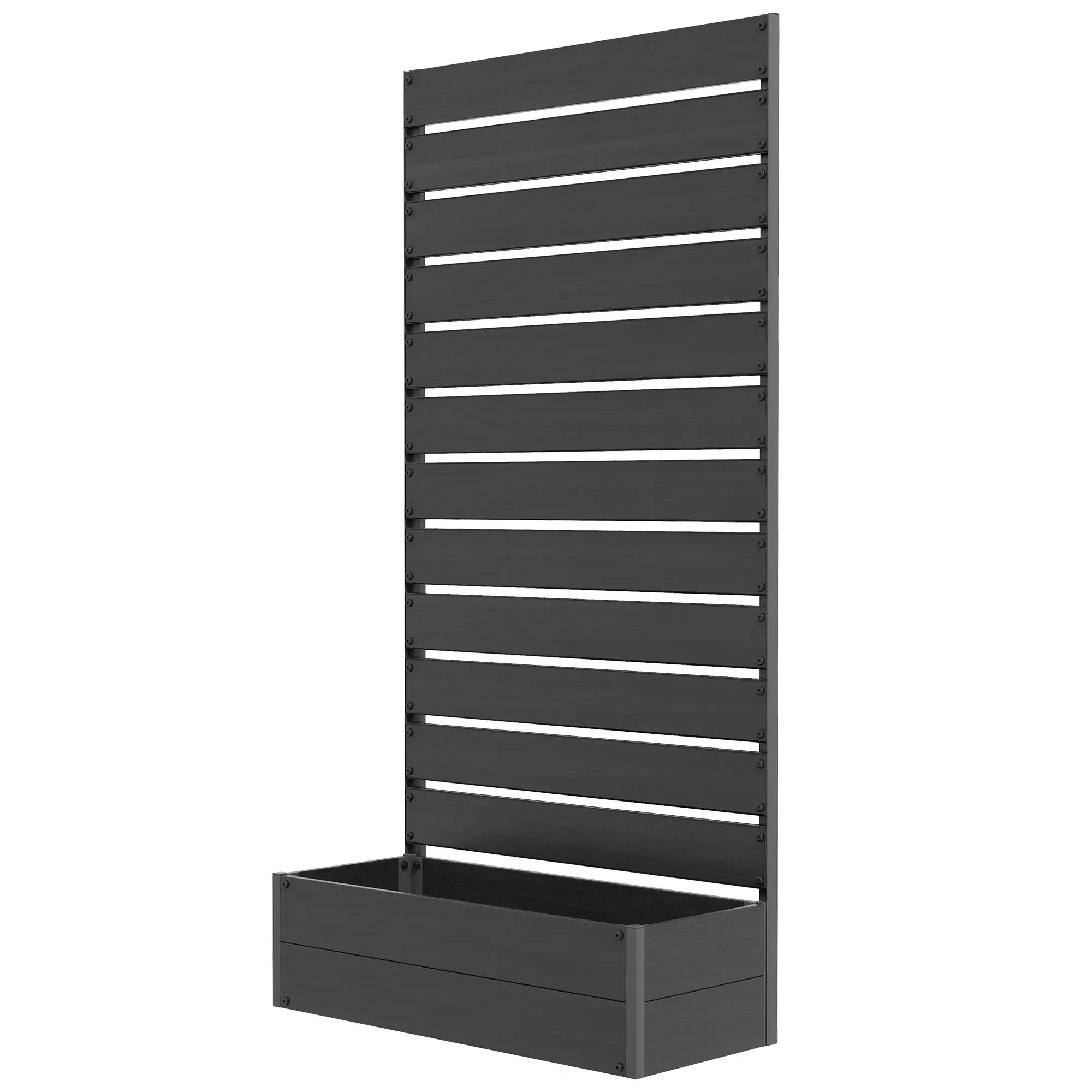 Trellis Planter for Climbing Plants, Raised Garden Bed, Outdoor, Black Raised Garden Beds Black at Gallery Canada