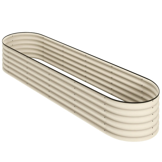 Galvanized Steel Raised Garden Bed, 8 x 2 x 1.5 FT, Cream White Galvanized Planter Boxes Cream at Gallery Canada