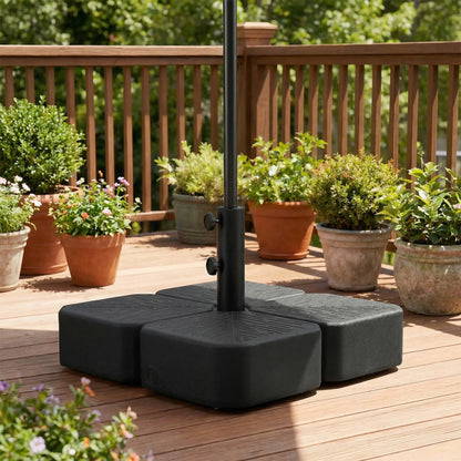 Heavy Duty Outdoor Umbrella Stand, 1.5"/1.9" Poles, Wheels With Brake, Black Umbrella Bases at Gallery Canada