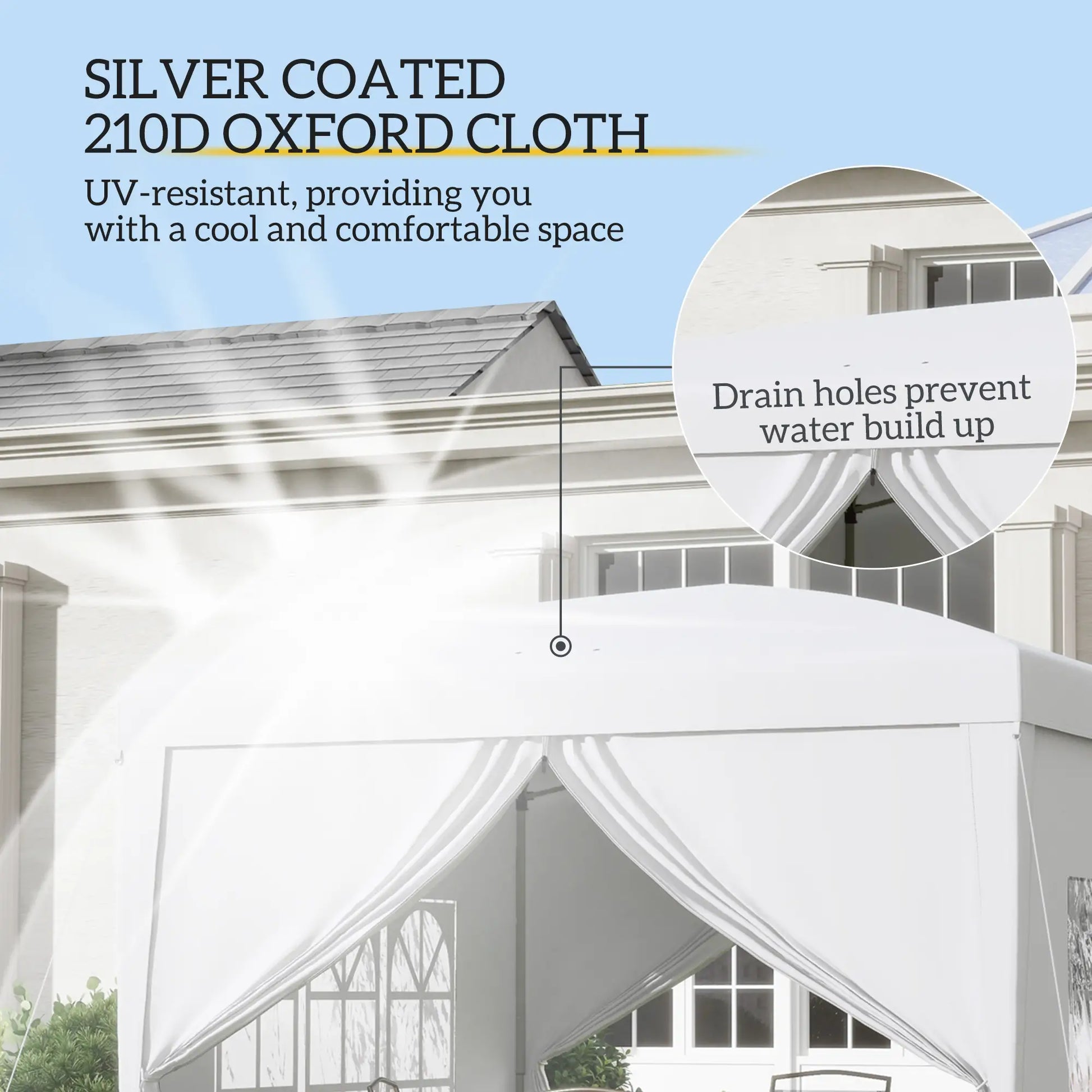 9.7' x 9.7' Outdoor Pop Up Tent, Wedding Gazebo Canopy, White Pop Up Canopies at Gallery Canada