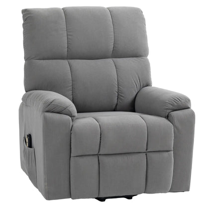 Electric Recliner Lift Chair, Microfibre Upholstered, Remote, Grey Electric Power Lift Chairs Grey at Gallery Canada