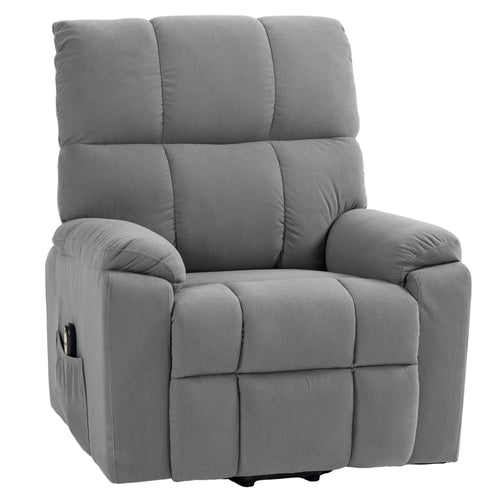 Electric Recliner Lift Chair, Microfibre Upholstered, Remote, Grey