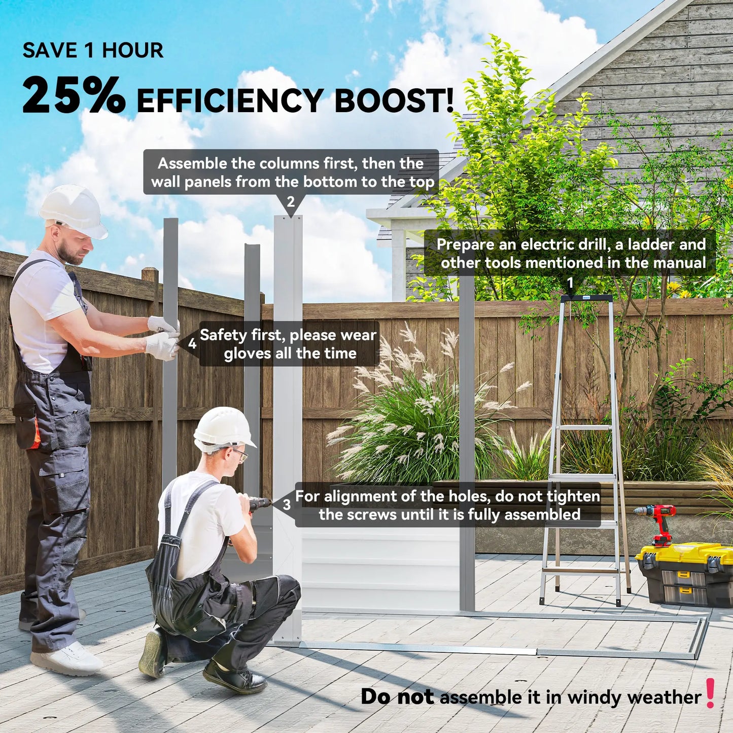 7.7' x 6.5' Metal Garden Shed, Tool Storage, Light Grey Sheds at Gallery Canada