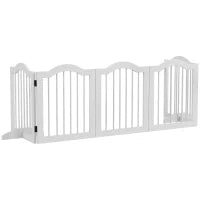 Foldable Dog Gate, 5 Panel Freestanding Pet Barrier, 24" H Pet Gates White at Gallery Canada