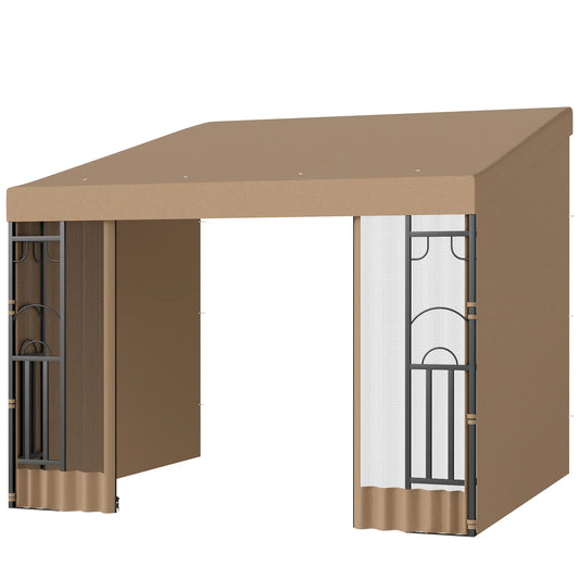 10' x 10' Wall Pergola, With Curtains and Nettings, Khaki Pergolas Khaki at Gallery Canada