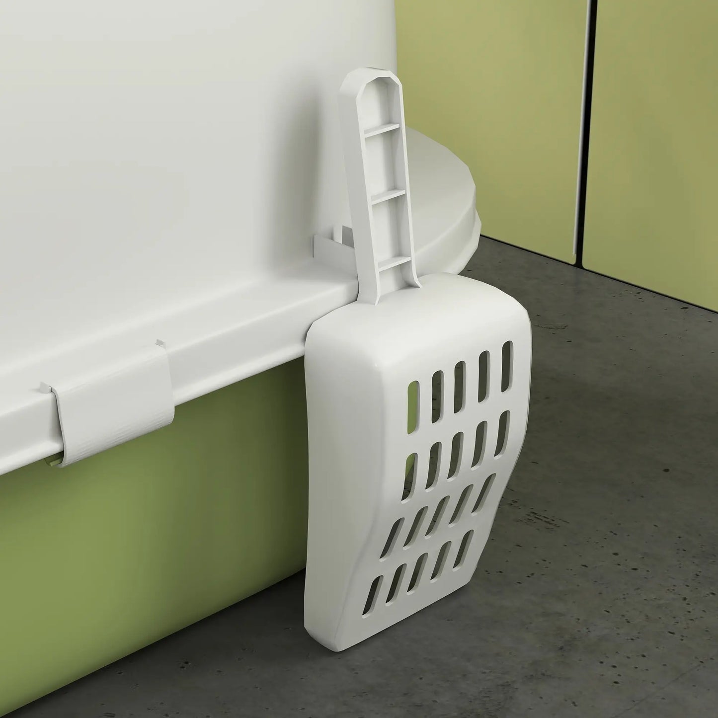 Cat Litter Box with Lid, Front Door Flap, Scoop, Handle, Easy Clean, Green Cat Litter Box Enclosures at Gallery Canada