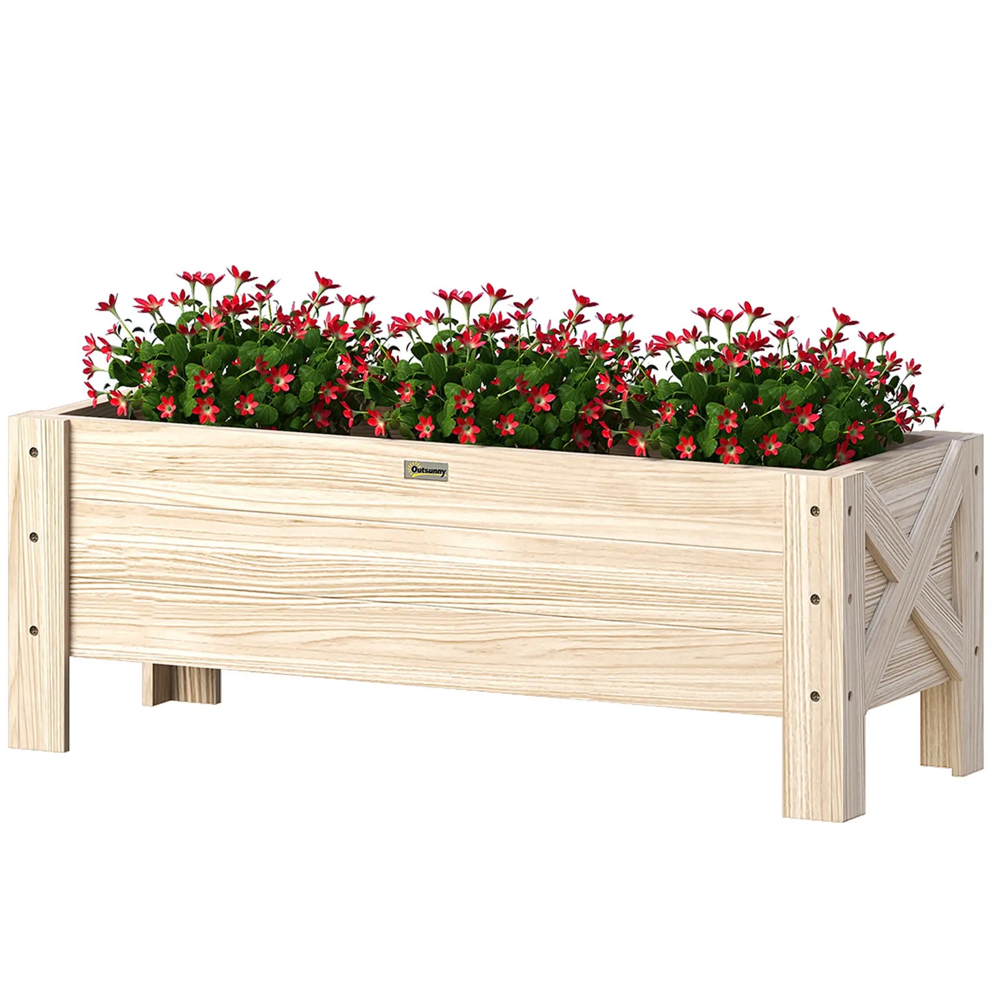 3.3 x 1.2 x 1.2 ft Raised Garden Bed Planter, Natural Wooden Planter Boxes Natural at Gallery Canada