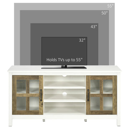 TV Stand for 55 Inch TVs, Adjustable Shelves, Cable Holes, White TV Stands at Gallery Canada
