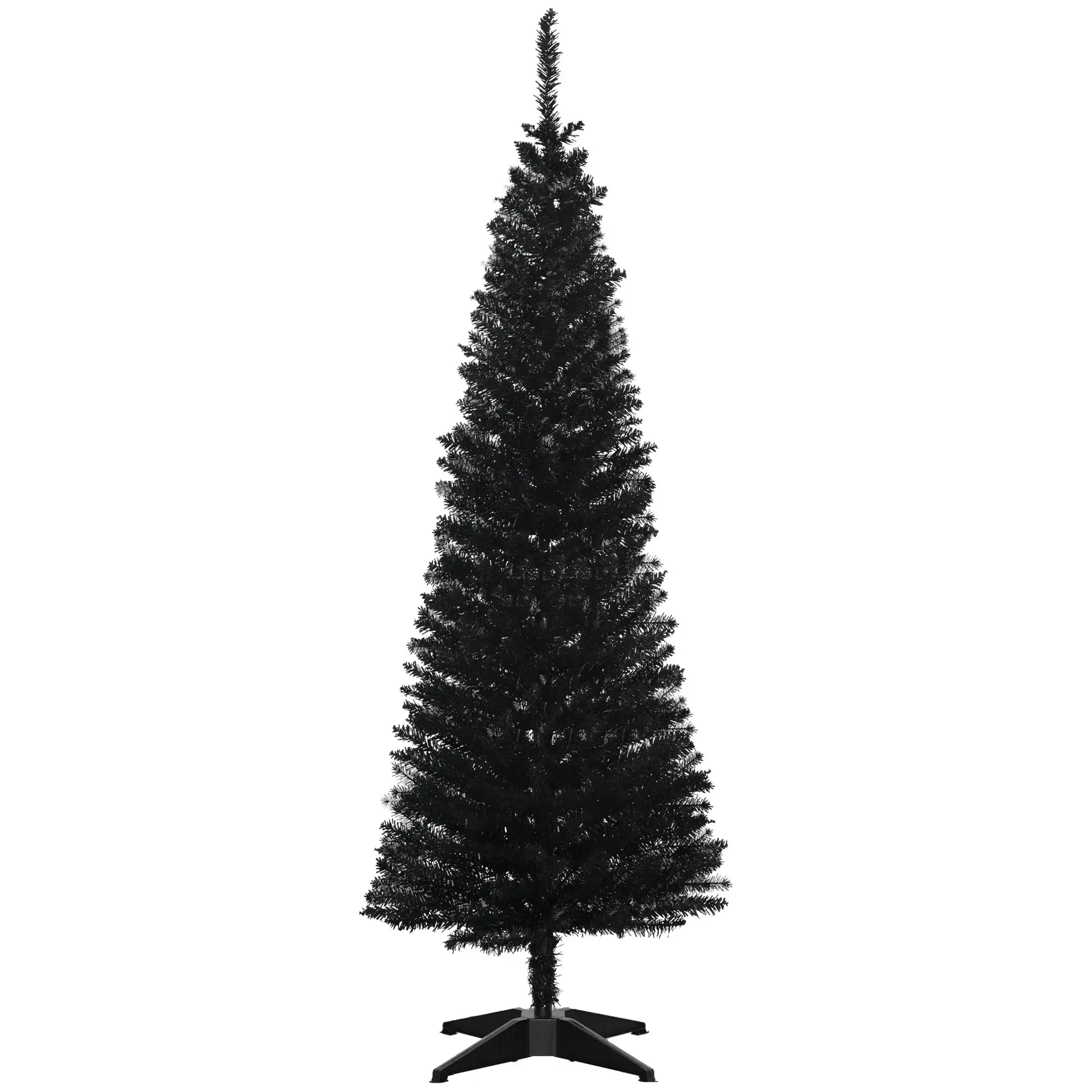 5FT Artificial Pencil Christmas Tree, Realistic Branches, Stable Stand, Black Pencil Christmas Trees at Gallery Canada