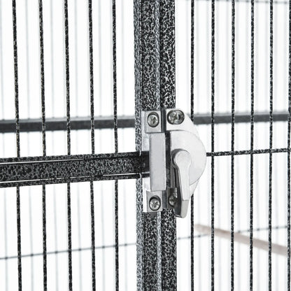 30'' Large Rolling Metal Bird Cage, Detachable Stand, Storage Shelf, Black Bird Cages at Gallery Canada