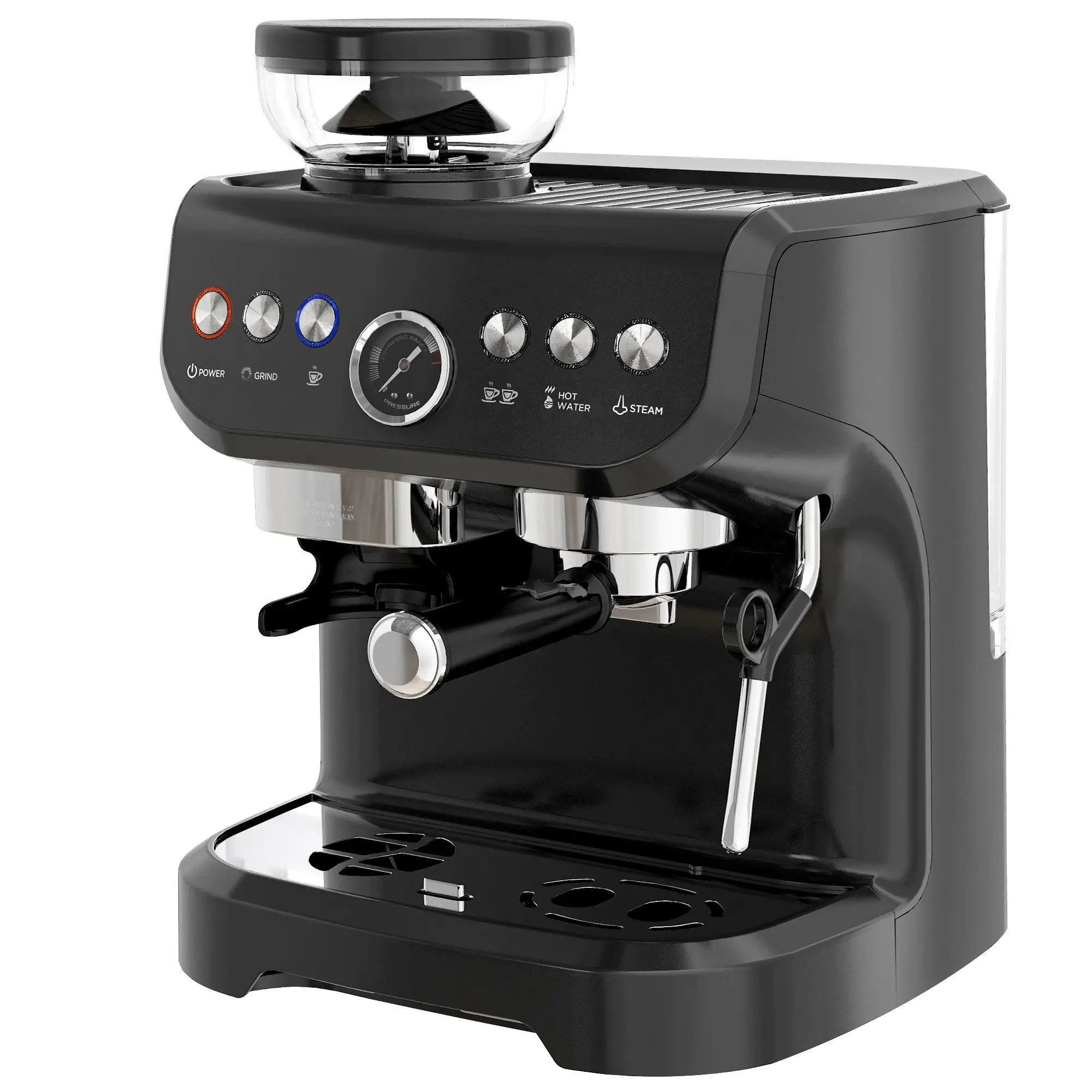 15 Bar Espresso Machine With Milk Frother & Grinder Small Kitchen Appliances Black at Gallery Canada