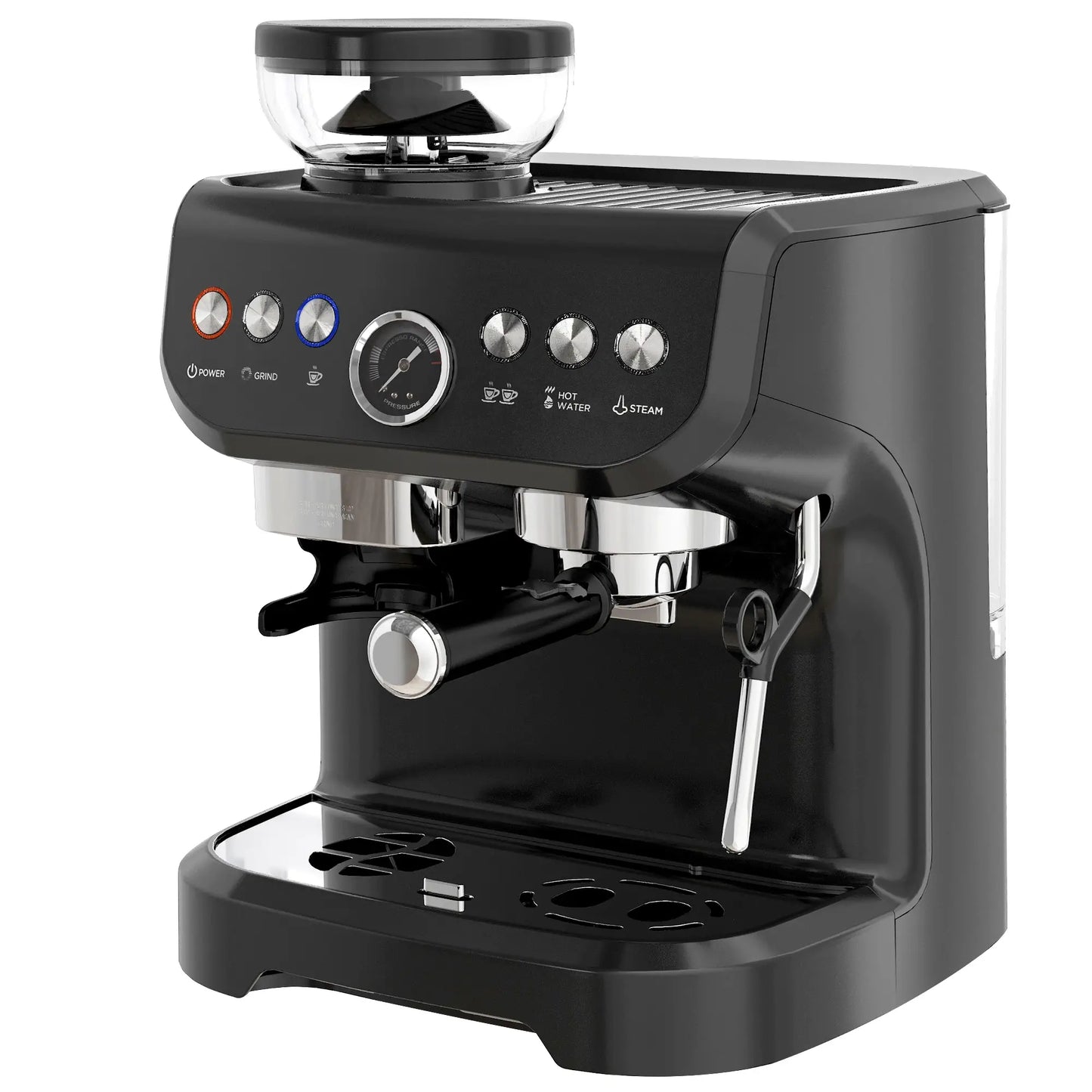 15 Bar Espresso Machine With Milk Frother & Grinder Small Kitchen Appliances Black at Gallery Canada