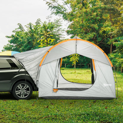 2000mm Waterproof SUV Tent, 3 Doors, Mesh Window, 5-6 Person, Grey, Orange Camping Tents at Gallery Canada