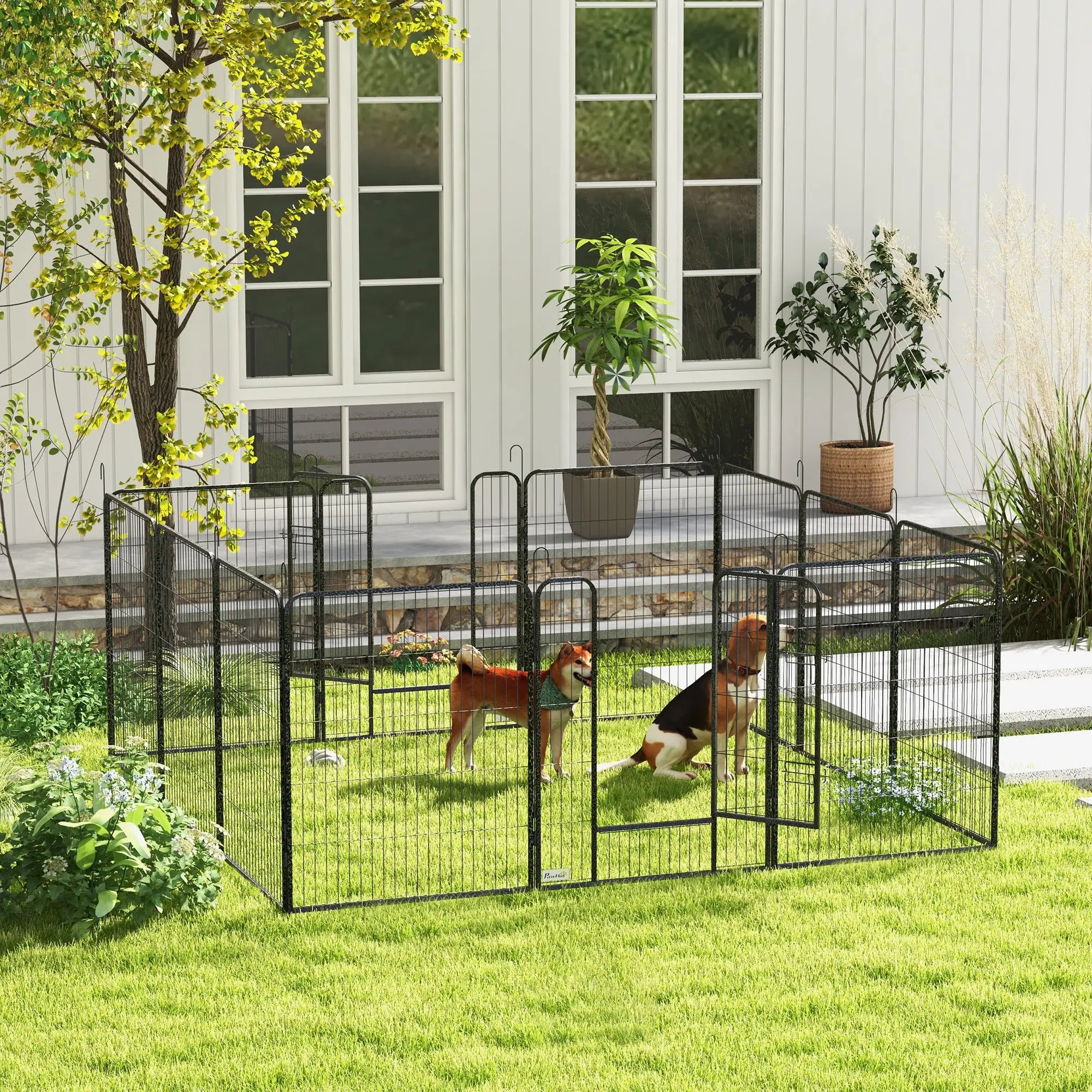 Dog Pen With Gate, 12 Panels Puppy Playpen, 39
