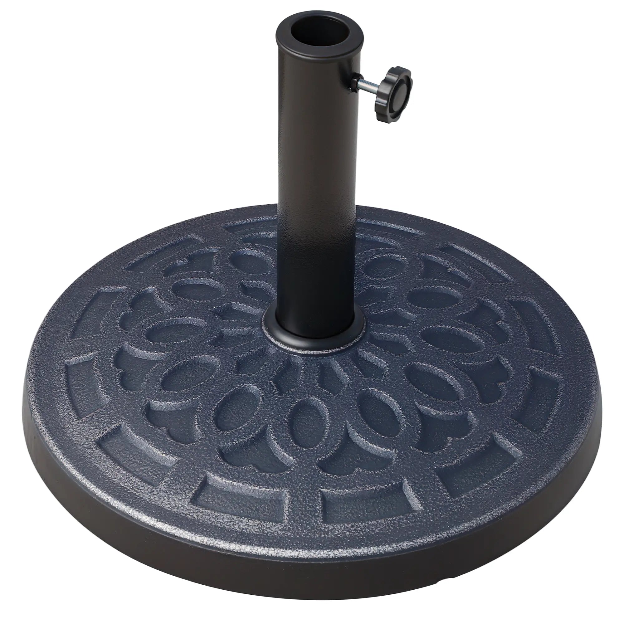26 lbs Resin Umbrella Base, Round Market Parasol Holder, Φ1.5