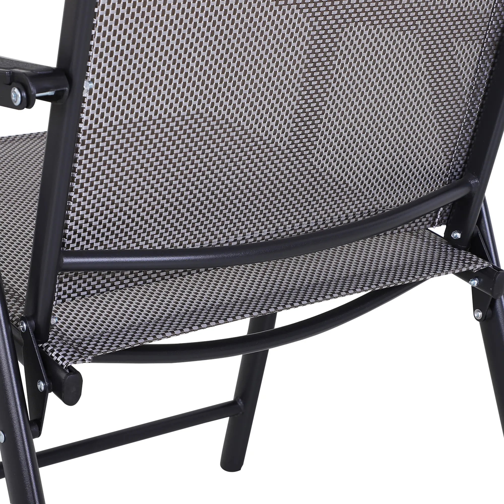 2-Piece Folding Dining Chair Set, Outdoor Furniture with Armrests, Black Patio Chairs at Gallery Canada