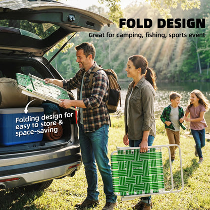Set Of 2 Folding Patio Chairs, Portable With Armrests, Green Patio Chairs at Gallery Canada