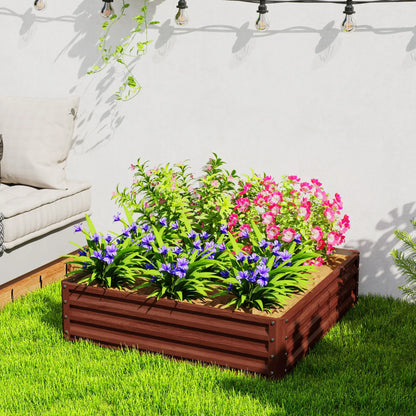 4'x4'x1' Raised Garden Bed, Galvanized Steel Planter, Dark Brown Galvanized Planter Boxes at Gallery Canada
