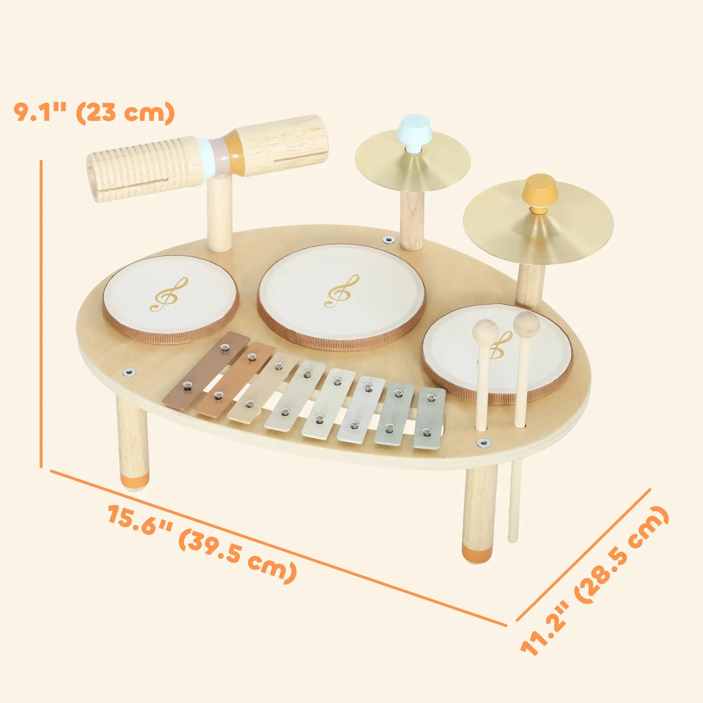 Toddler Drum Set, 4-In-1 Musical Instruments, Natural Wood Electronic Musical Pianos at Gallery Canada