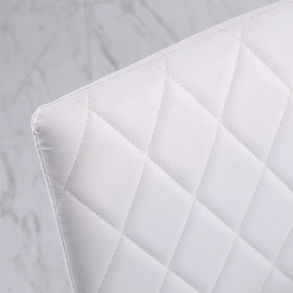 Modern Dining Chairs Set of 4, Upholstered Faux Leather, White Bar Stools at Gallery Canada