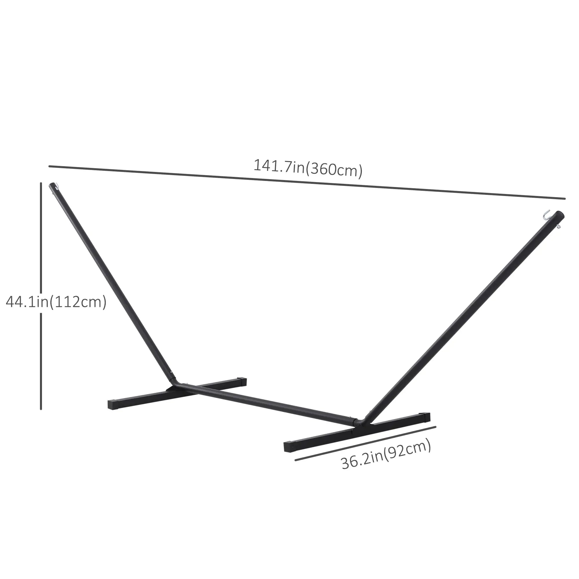11.8'L Heavy Duty Hammock Stand, Straight Pole, Outdoor Use, Black Hammock Stands at Gallery Canada